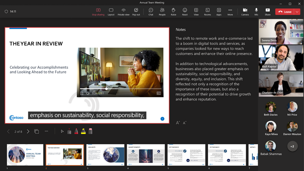 PowerPoint Live mit Closed Captions